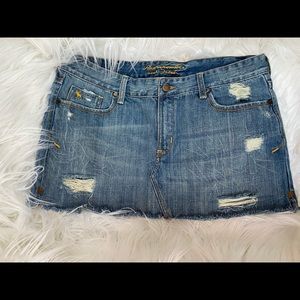 Abercrombie Fitch destroyed light Denim skirt 10